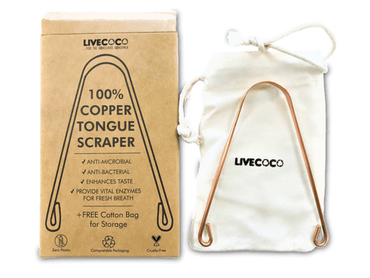 LiveCoco Pure Copper Tongue Scraper (anti-microbial)