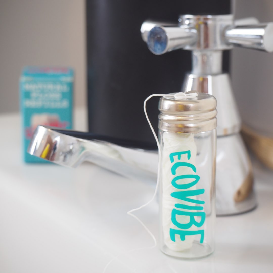 Biodegradable Peppermint Floss with Dispenser - 2 Pack