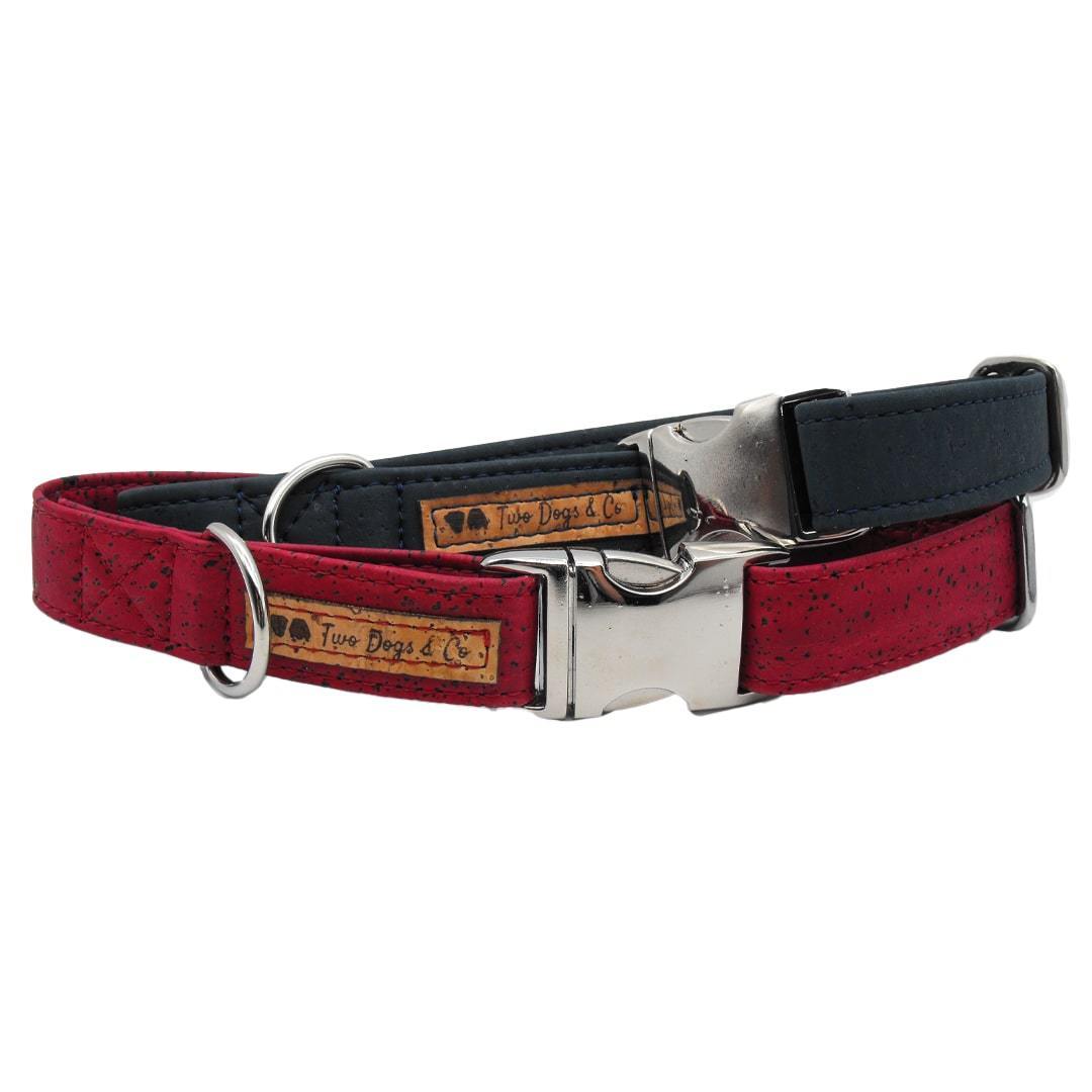 Cork Dog Collar - Burgundy - EcoVibe