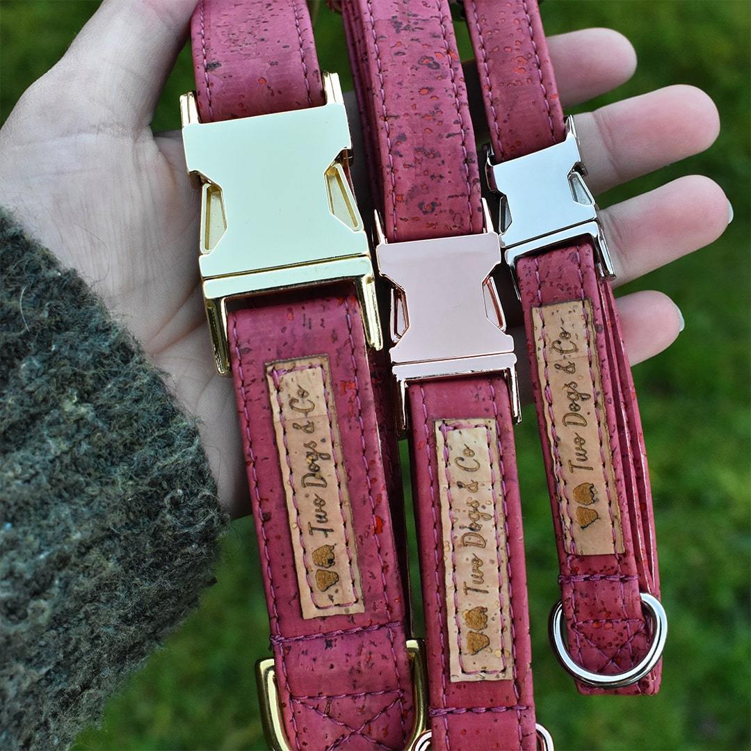 Cork Dog Collar - Burgundy - EcoVibe