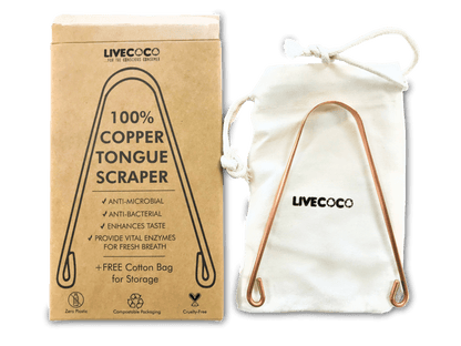 LiveCoco Pure Copper Tongue Scraper (anti-microbial)