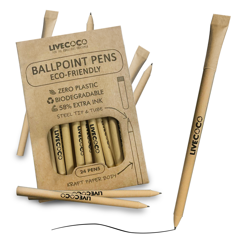 LiveCoco Paper Ballpoint Pens - 24 Pack