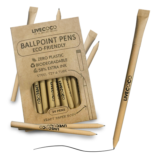 LiveCoco Paper Ballpoint Pens - 24 Pack