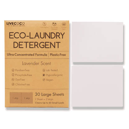 LiveCoco Eco-Laundry Detergent Sheets (60 Loads-Lavender Scent)