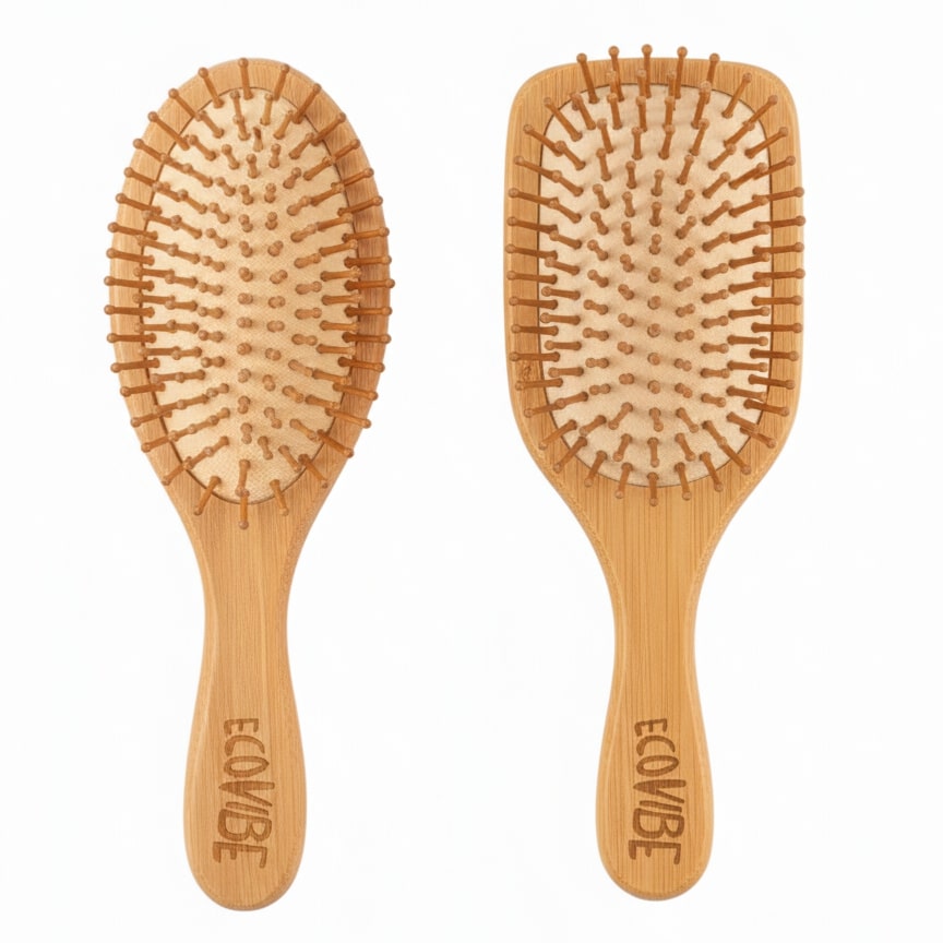 Bamboo Hairbrush (Two Shapes)