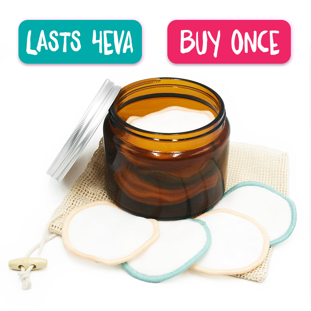 Reusable Makeup Remover Pads & Glass Jar