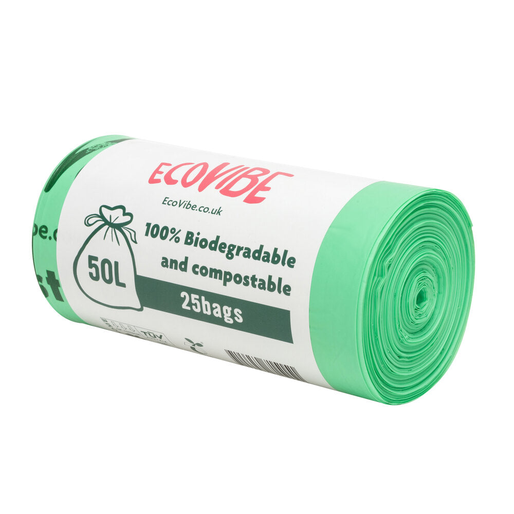 25 Biodegradable Bin Bags - 50 Litre