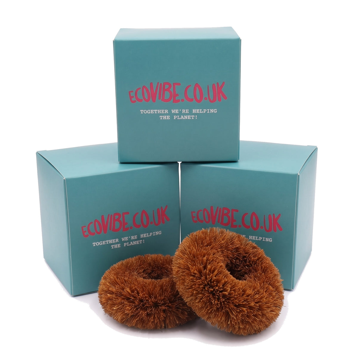 Coconut Fibre Scourers (Twin Pack) - EcoVibe - 3 Packs
