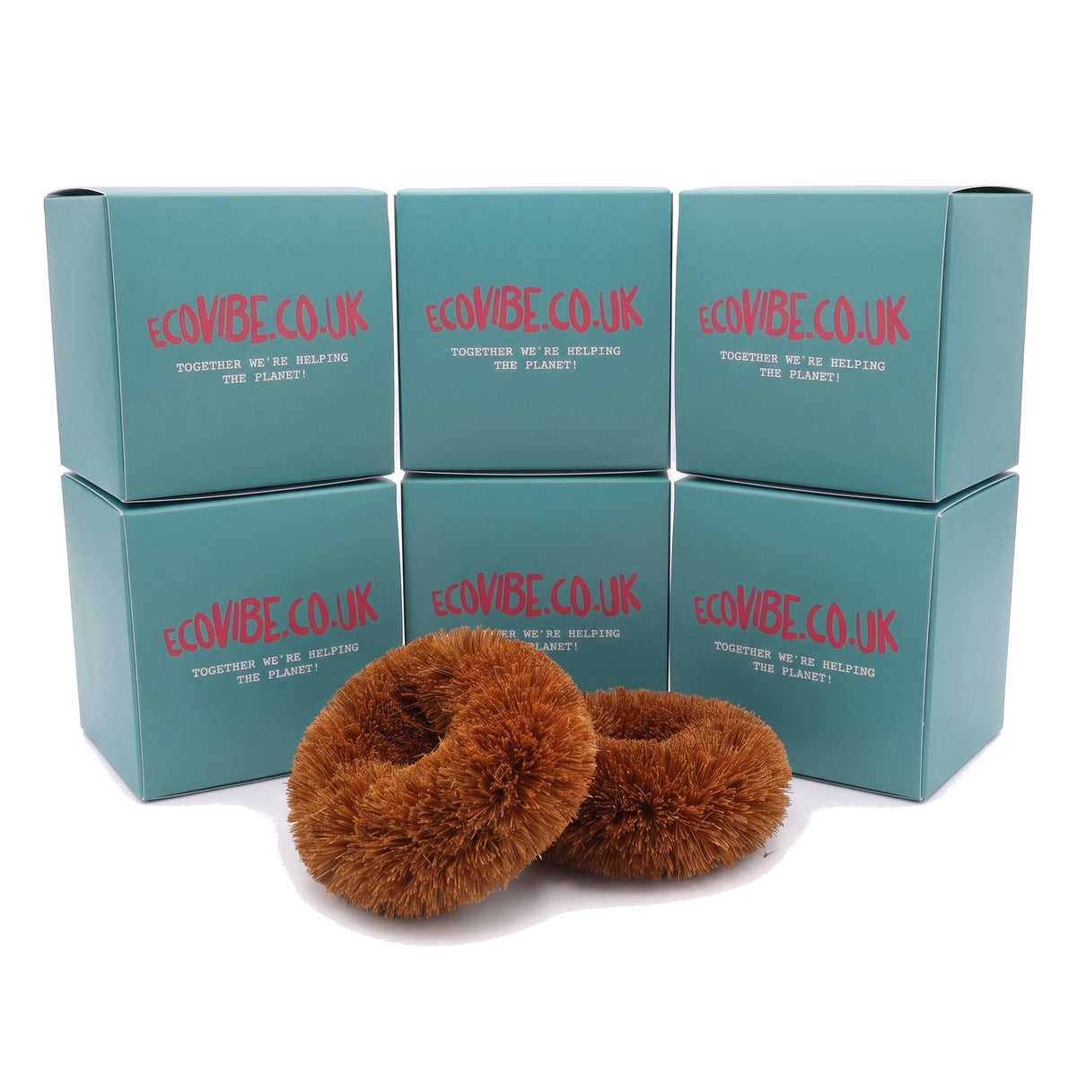 Coconut Fibre Scourers (Twin Pack) - EcoVibe - 6 Packs
