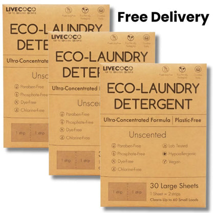 LiveCoco Eco-Laundry Detergent Sheets (60 Loads)