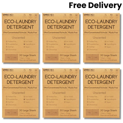 LiveCoco Eco-Laundry Detergent Sheets (60 Loads)