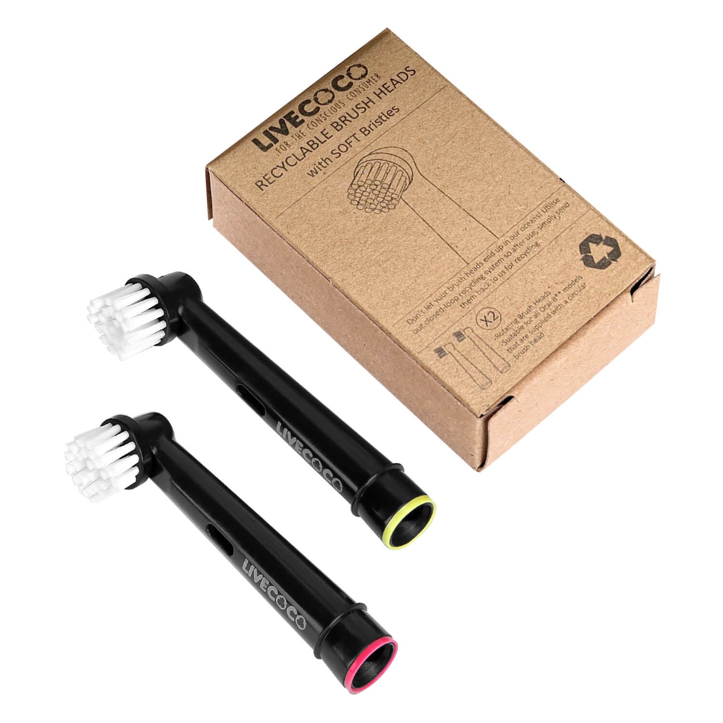LiveCoco Recyclable Brush Heads (SOFT Bristles) - Oral-B* Compatible