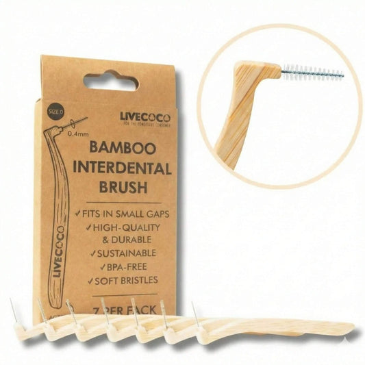 LiveCoco Bamboo Interdental Brushes (Reusable-7 pack)
