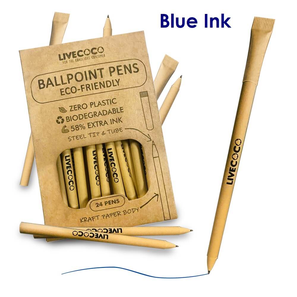 LiveCoco Paper Ballpoint Pens - 24 Pack