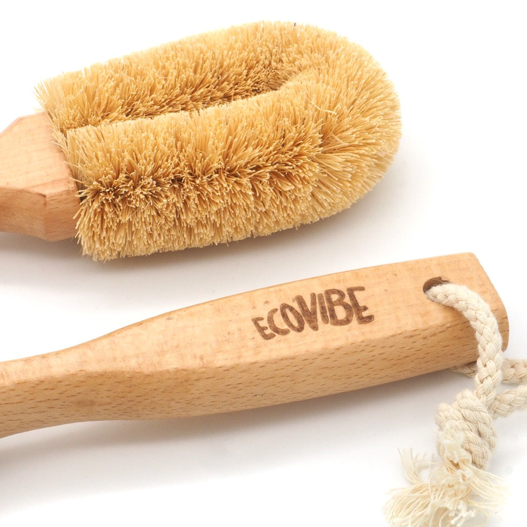 Coconut Dish Brush with Wooden Handle