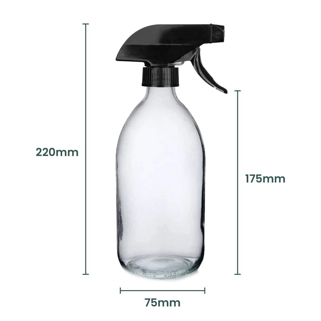 Clear Glass Spray Bottle - 500ml - EcoVibe