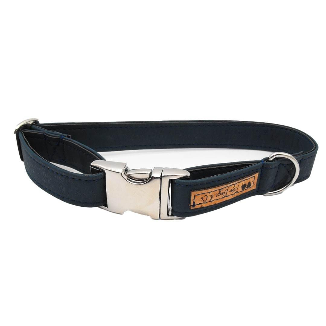 Cork Dog Collar - Petrol Blue - EcoVibe