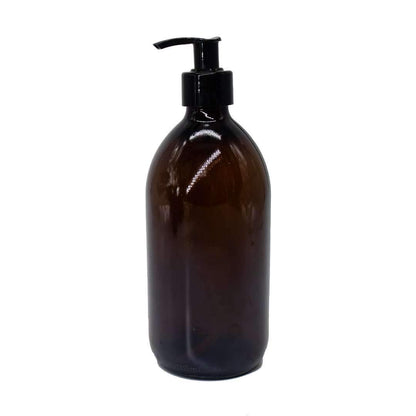 Ampulla Glass Bottle with Liquid Pump - Amber (500ml)