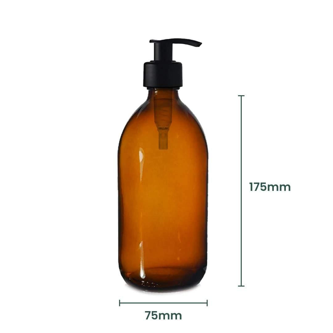 Glass Bottle with Liquid Pump - 500ml - EcoVibe