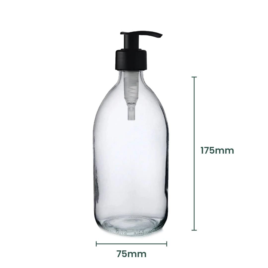 Clear Glass Bottle with Liquid Pump - 500ml - EcoVibe